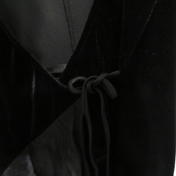 Bebe Womens Sz M Black Velvet and Satin Wrap Whimsigoth Dress Vintage 90's - Picture 6 of 7
